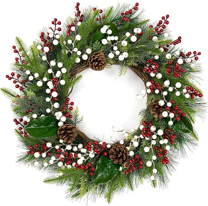 32 Pack Christmas Tree Decorations, Artificial Red Berry Stems 6.5 Inch Christmas Berry Picks with Holly Berries for Xmas Winter Holiday Home DIY Ornaments